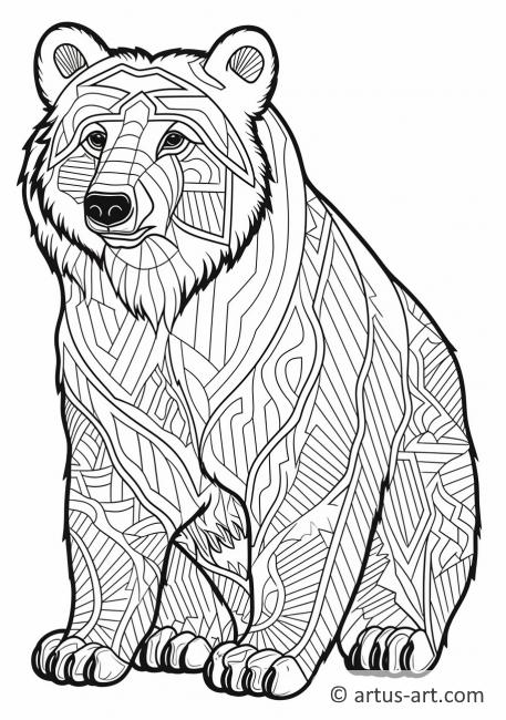 Página para colorear de oso de anteojos